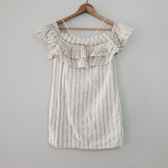 Anthro Greylin Cold Shoulder Striped Mini Dress - Picture 1 of 3